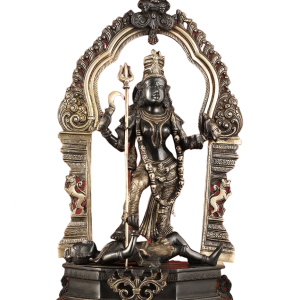 Pure Brass Superfine Handcrafted Goddess Bhadra Kali Statue 22" Black | Invoke Fierce Compassion | Divine Presence | Antique Midnight Black & Shine Gold Finish